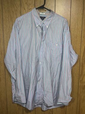 Kenneth Gordon Classic Striped Button-Down Shirt Size XL
